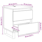 Armario de Noche 2 pcs Roble artesanal 40 x 35 x 50 cm