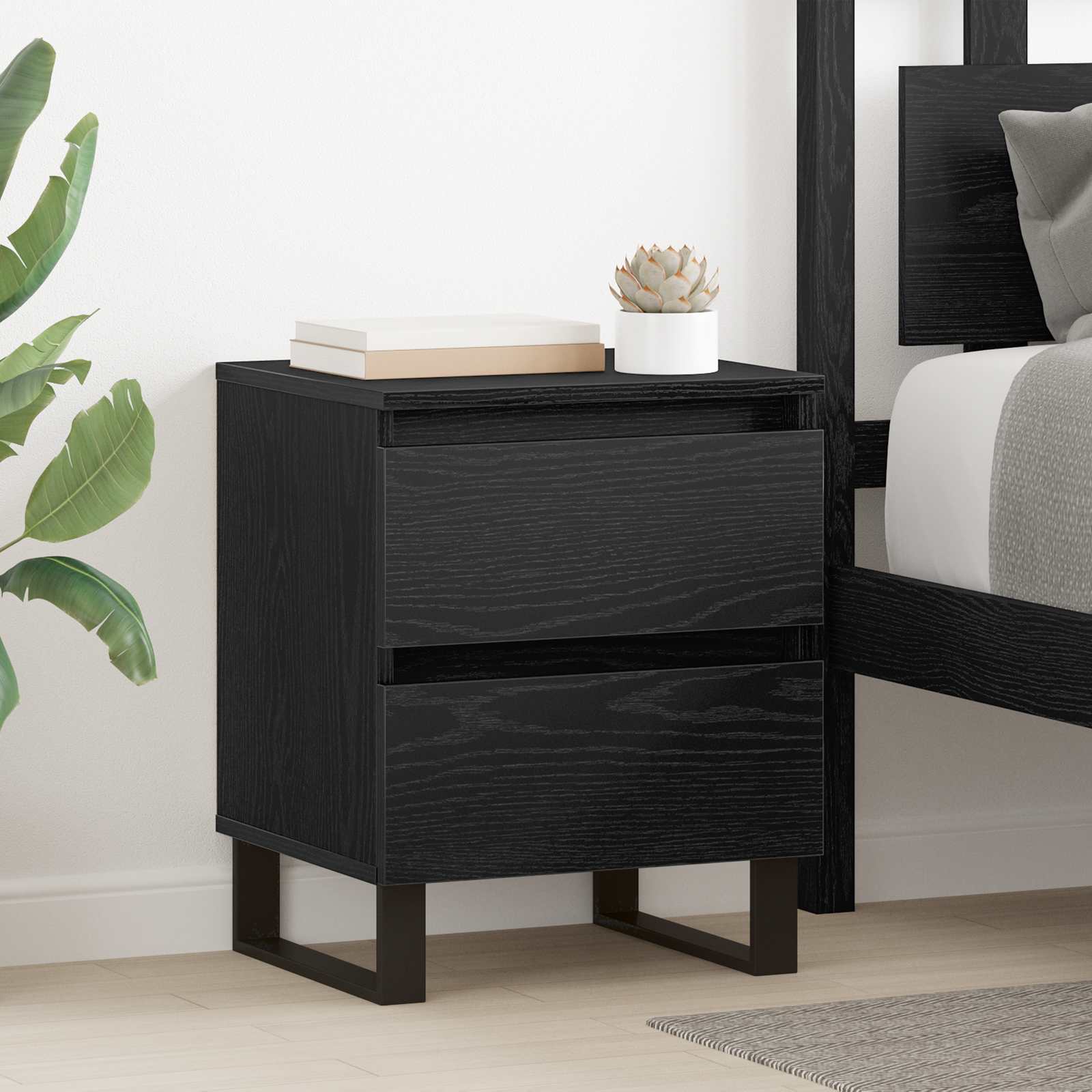 Armario de Noche 2 pcs Roble artesanal 40 x 35 x 50 cm