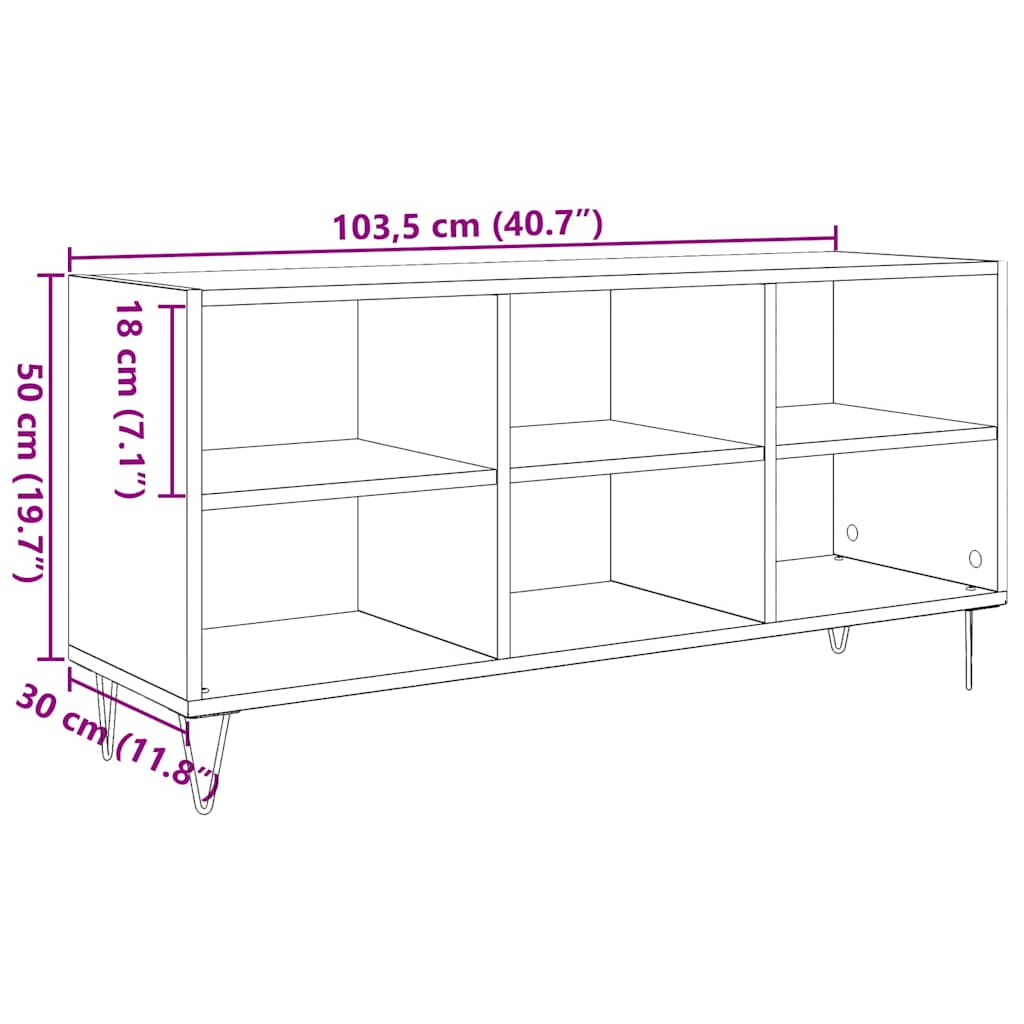 Gabinete de TV Madera Vieja 103,5 x 30 x 50 cm