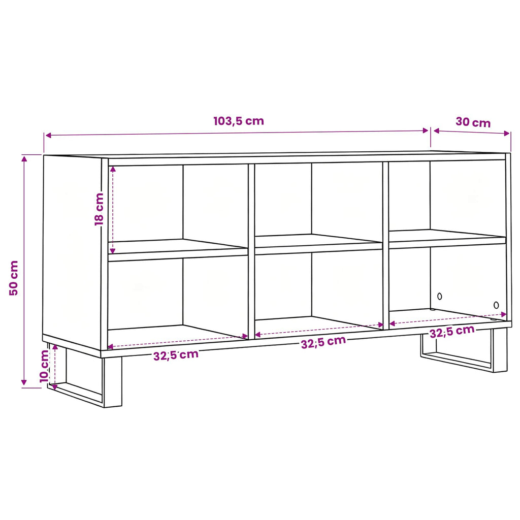 Gabinete de TV Madera Vieja 103,5 x 30 x 50 cm