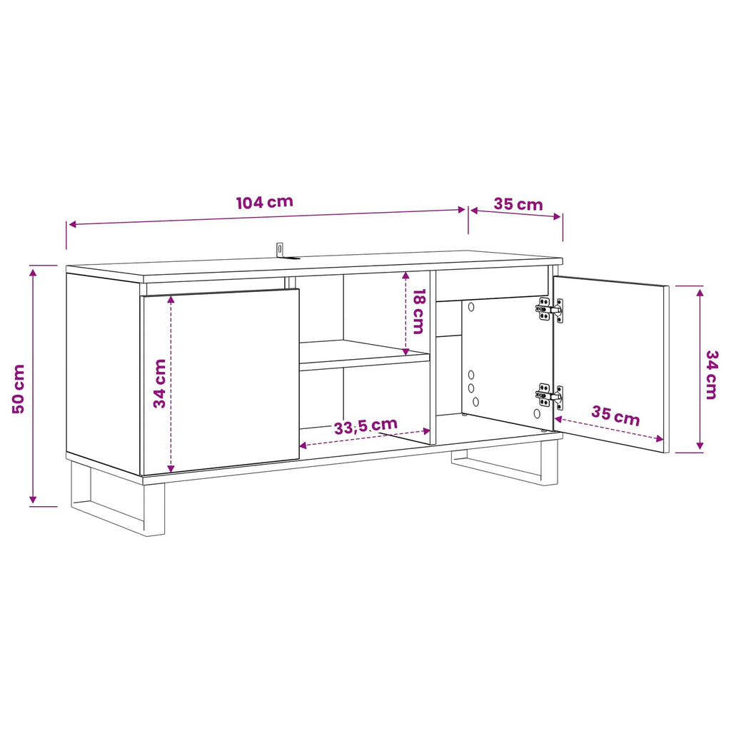 Gabinete de TV Madera Vieja 104 x 35 x 50 cm