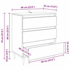 Vitrina Roble artesanal 60 x 35 x 70 cm Madera contrachapada