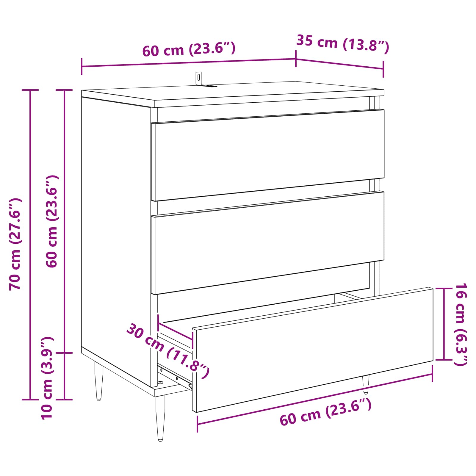 Vitrina Roble artesanal 60 x 35 x 70 cm Madera contrachapada