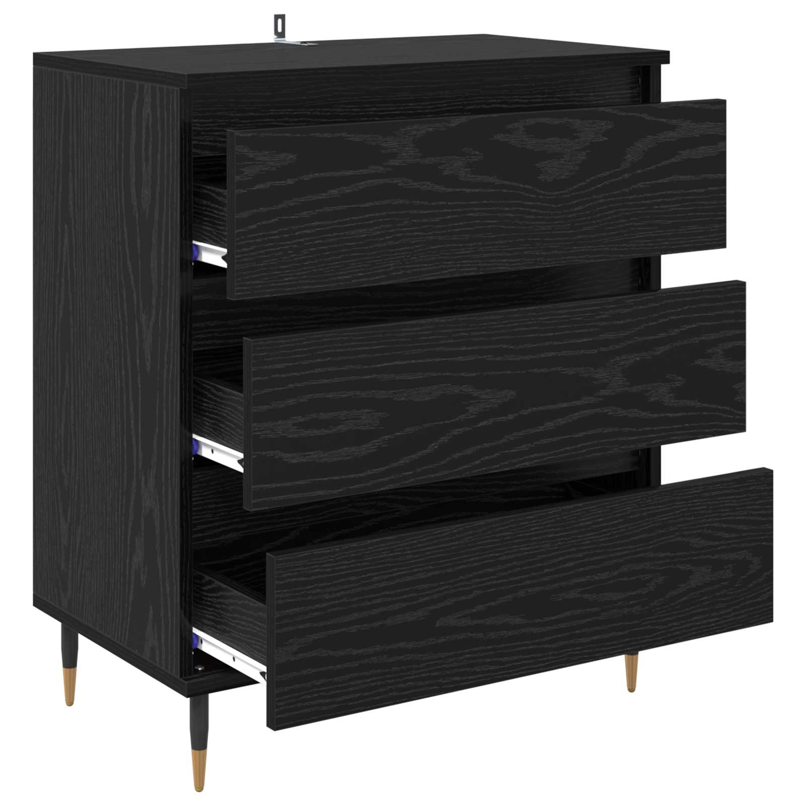 Vitrina Roble Negro 60 x 35 x 70 cm Madera contrachapada