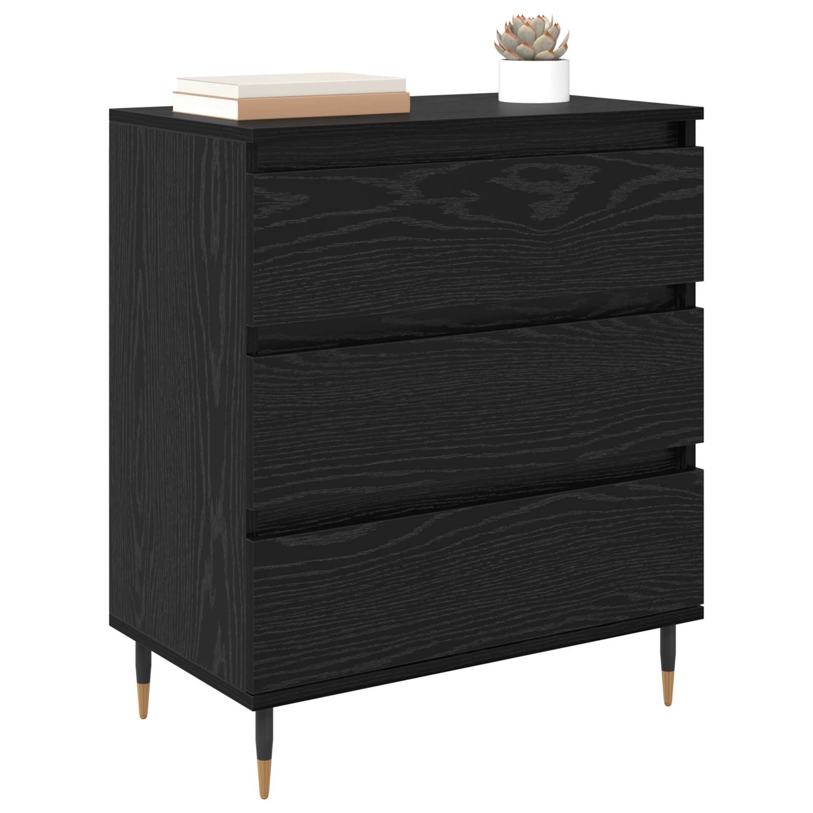 Vitrina Roble Negro 60 x 35 x 70 cm Madera contrachapada