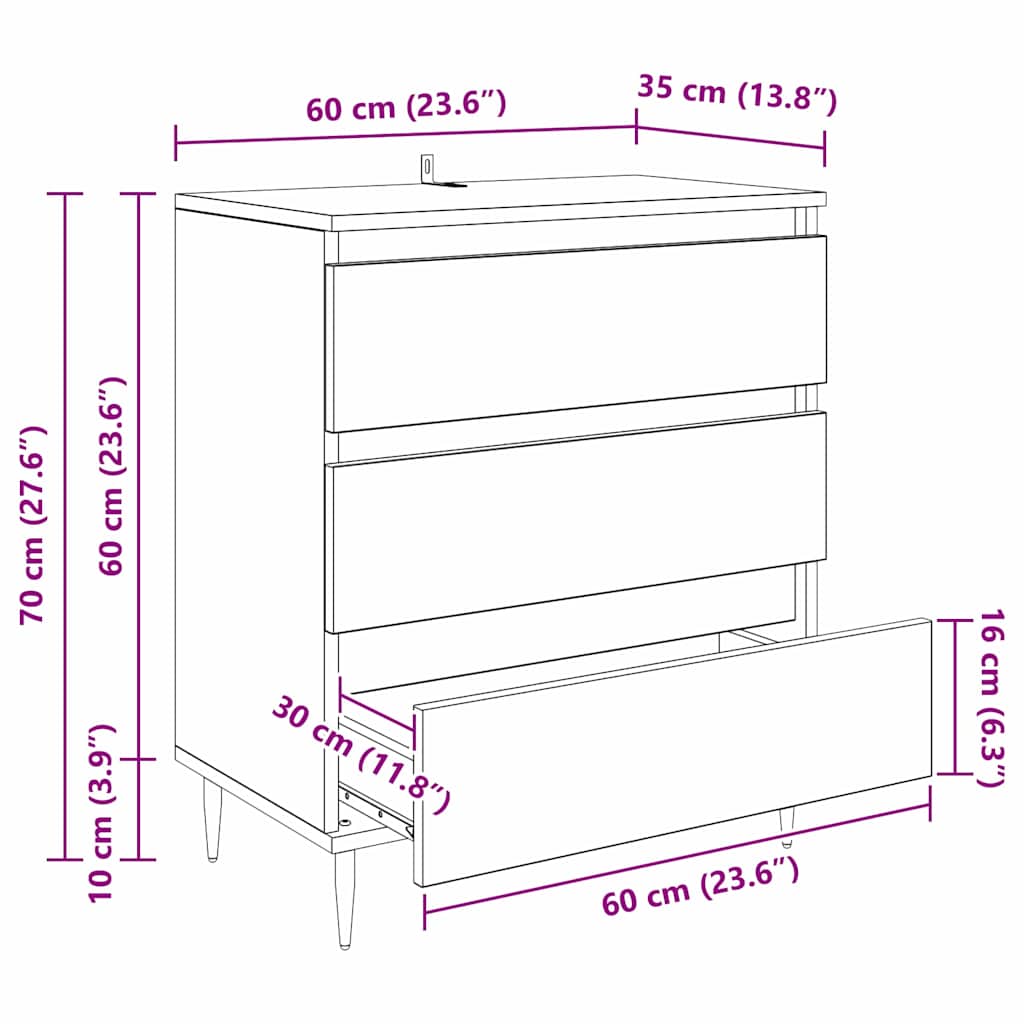 Vitrina Roble Negro 60 x 35 x 70 cm Madera contrachapada