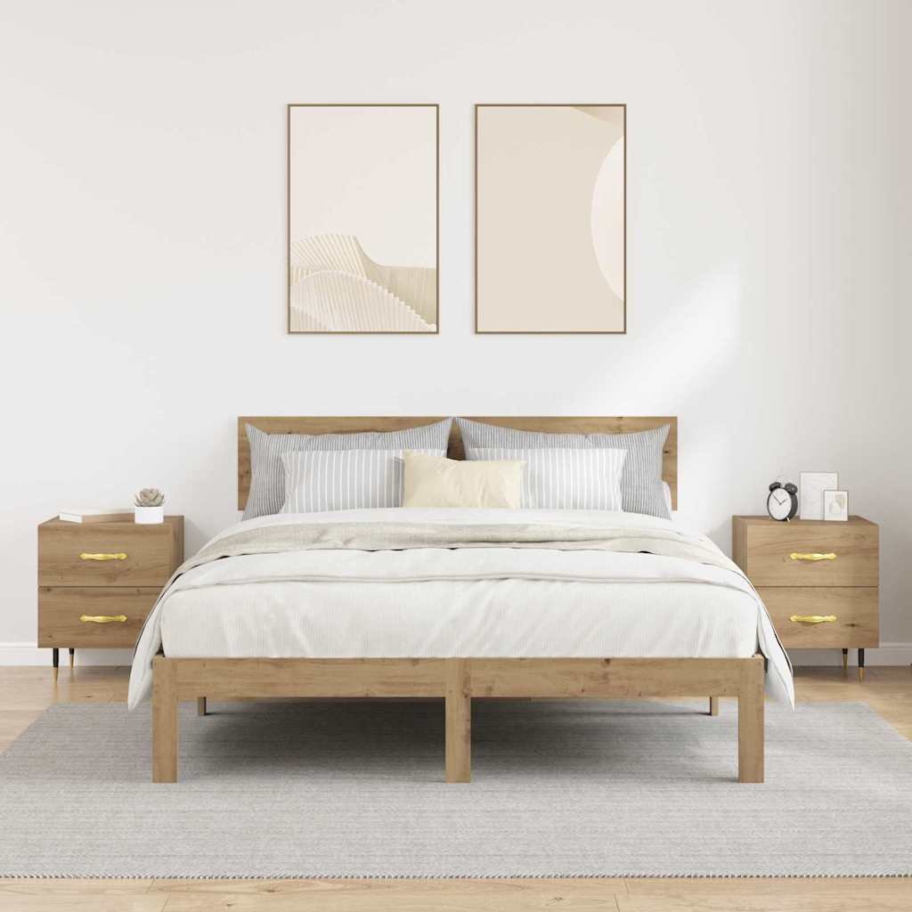 Armario de Noche 2 pcs Roble artesanal 40 x 35 x 47,5 cm