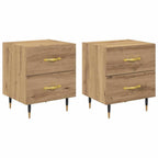 Armario de Noche 2 pcs Roble artesanal 40 x 35 x 47,5 cm