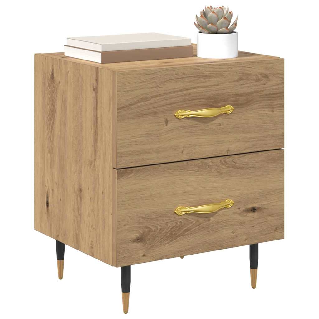 Armario de Noche 2 pcs Roble artesanal 40 x 35 x 47,5 cm
