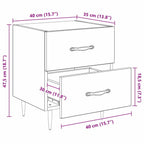 Armario de Noche 2 pcs Roble artesanal 40 x 35 x 47,5 cm