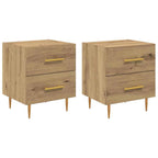 Armario de Noche 2 pcs Roble artesanal 40 x 35 x 47,5 cm