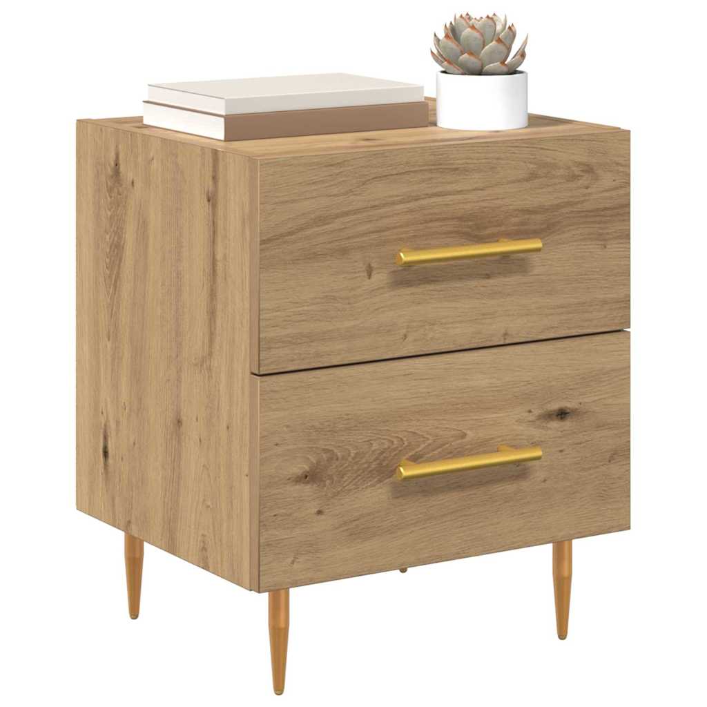 Armario de Noche 2 pcs Roble artesanal 40 x 35 x 47,5 cm