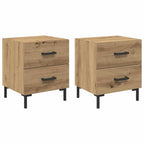 Armario de Noche 2 pcs Roble artesanal 40 x 35 x 47,5 cm