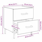 Armario de Noche 2 pcs Roble artesanal 40 x 35 x 47,5 cm