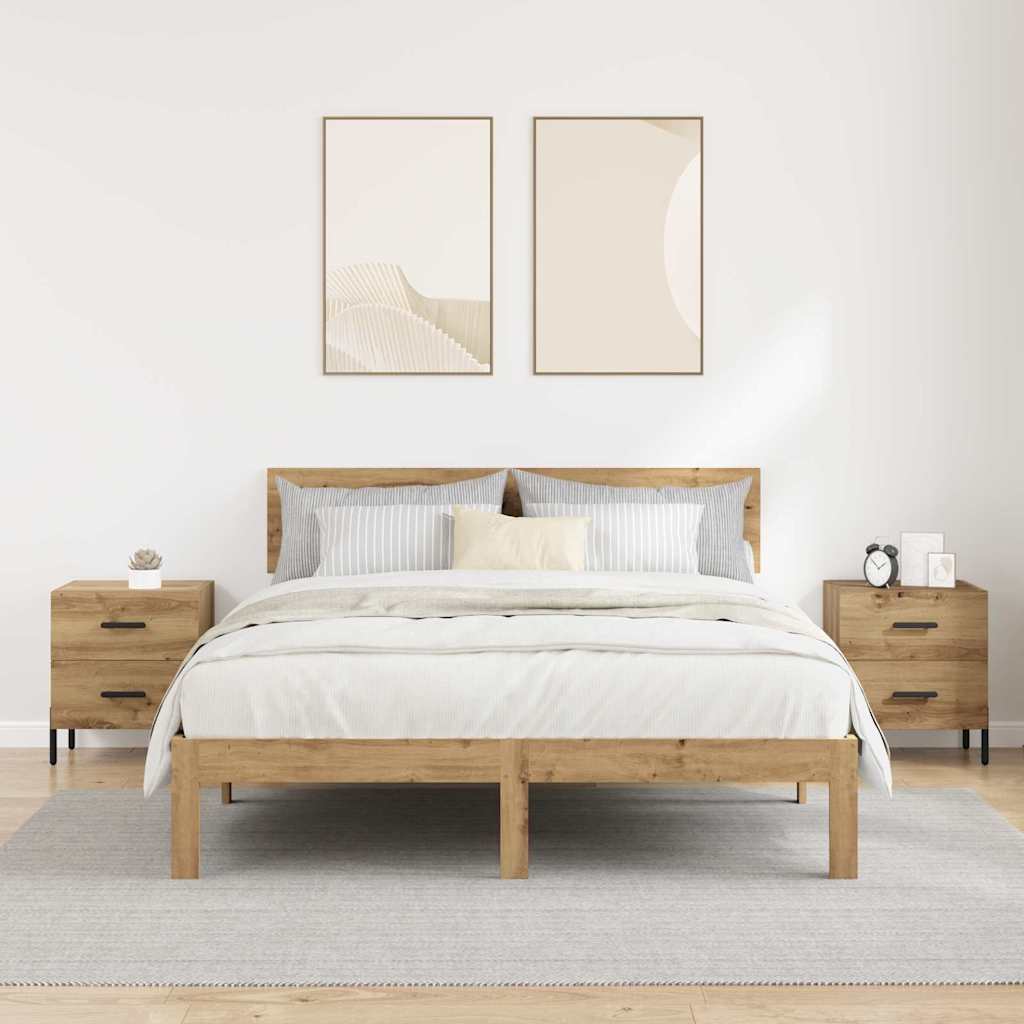 Armario de Noche 2 pcs Roble artesanal 40 x 35 x 47,5 cm