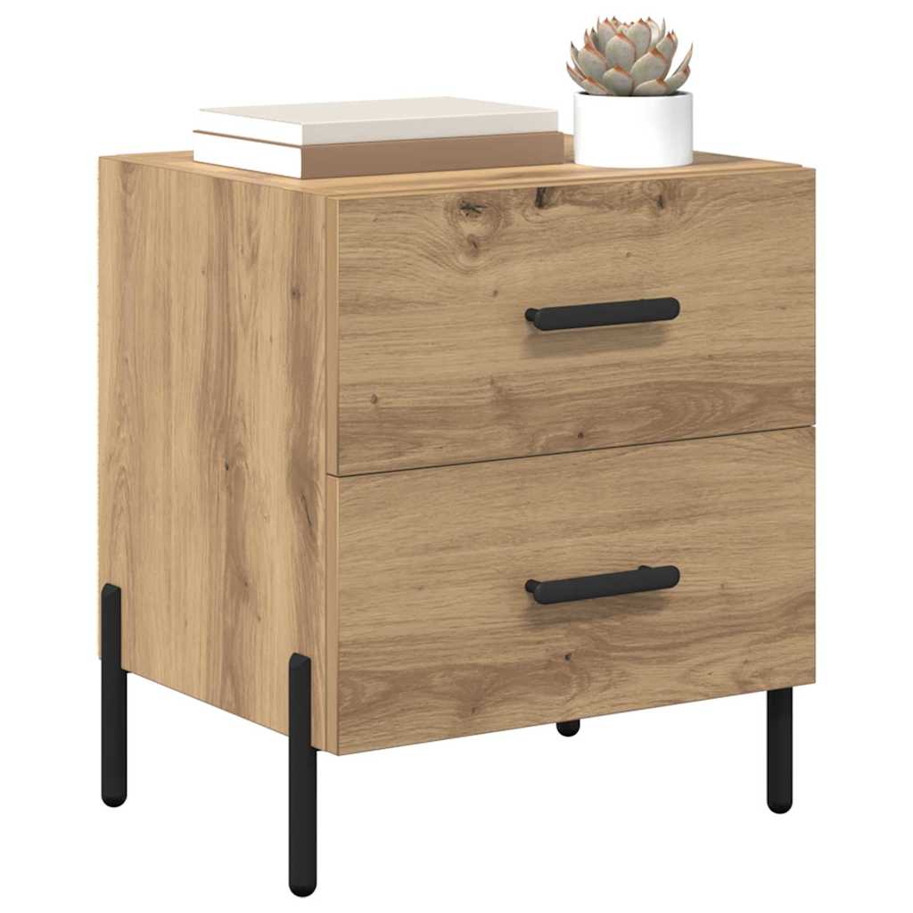 Armario de Noche 2 pcs Roble artesanal 40 x 35 x 47,5 cm