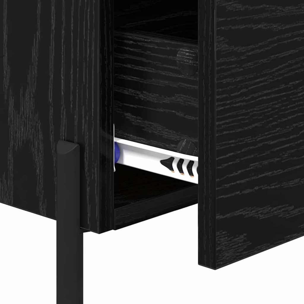 Armario de Noche con cajón 2 pcs Roble Negro 40 x 35 x 47,5 cm