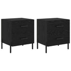 Armario de Noche con cajón 2 pcs Roble Negro 40 x 35 x 47,5 cm
