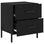 Armario de Noche con cajón 2 pcs Roble Negro 40 x 35 x 47,5 cm