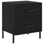 Armario de Noche con cajón 2 pcs Roble Negro 40 x 35 x 47,5 cm
