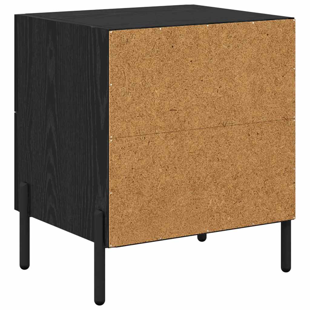 Armario de Noche con cajón 2 pcs Roble Negro 40 x 35 x 47,5 cm