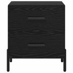 Armario de Noche con cajón 2 pcs Roble Negro 40 x 35 x 47,5 cm