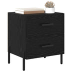 Armario de Noche con cajón 2 pcs Roble Negro 40 x 35 x 47,5 cm
