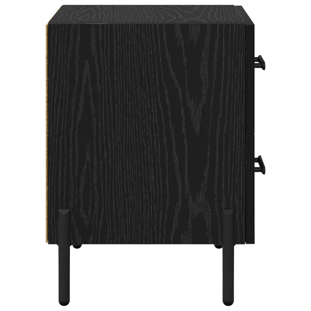 Armario de Noche con cajón 2 pcs Roble Negro 40 x 35 x 47,5 cm
