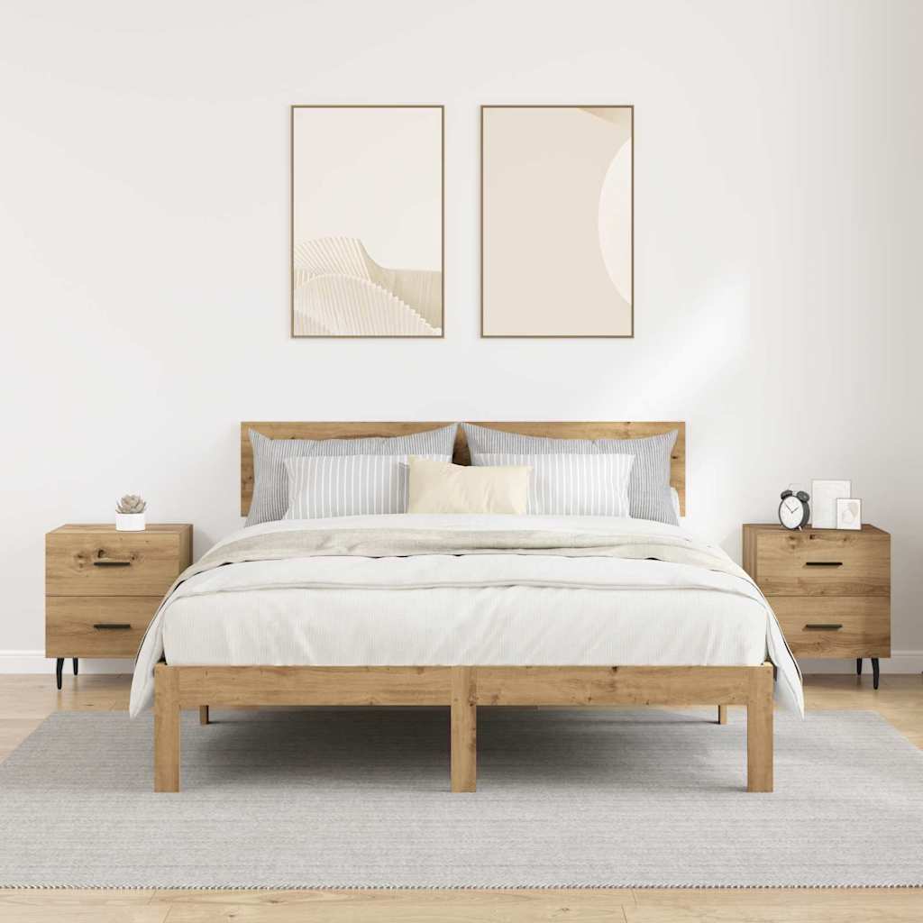 Armario de Noche 2 pcs Roble artesanal 40 x 35 x 47,5 cm