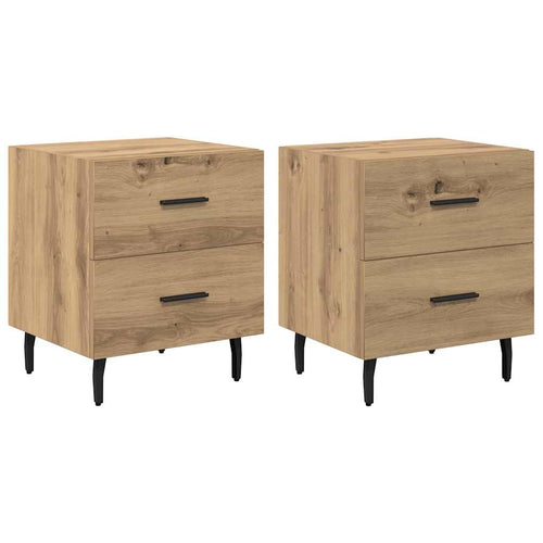 Armario de Noche 2 pcs Roble artesanal 40 x 35 x 47,5 cm