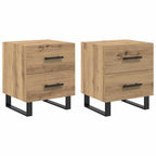Armario de Noche 2 pcs Roble artesanal 40 x 35 x 47,5 cm