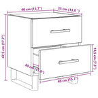 Armario de Noche 2 pcs Roble artesanal 40 x 35 x 47,5 cm