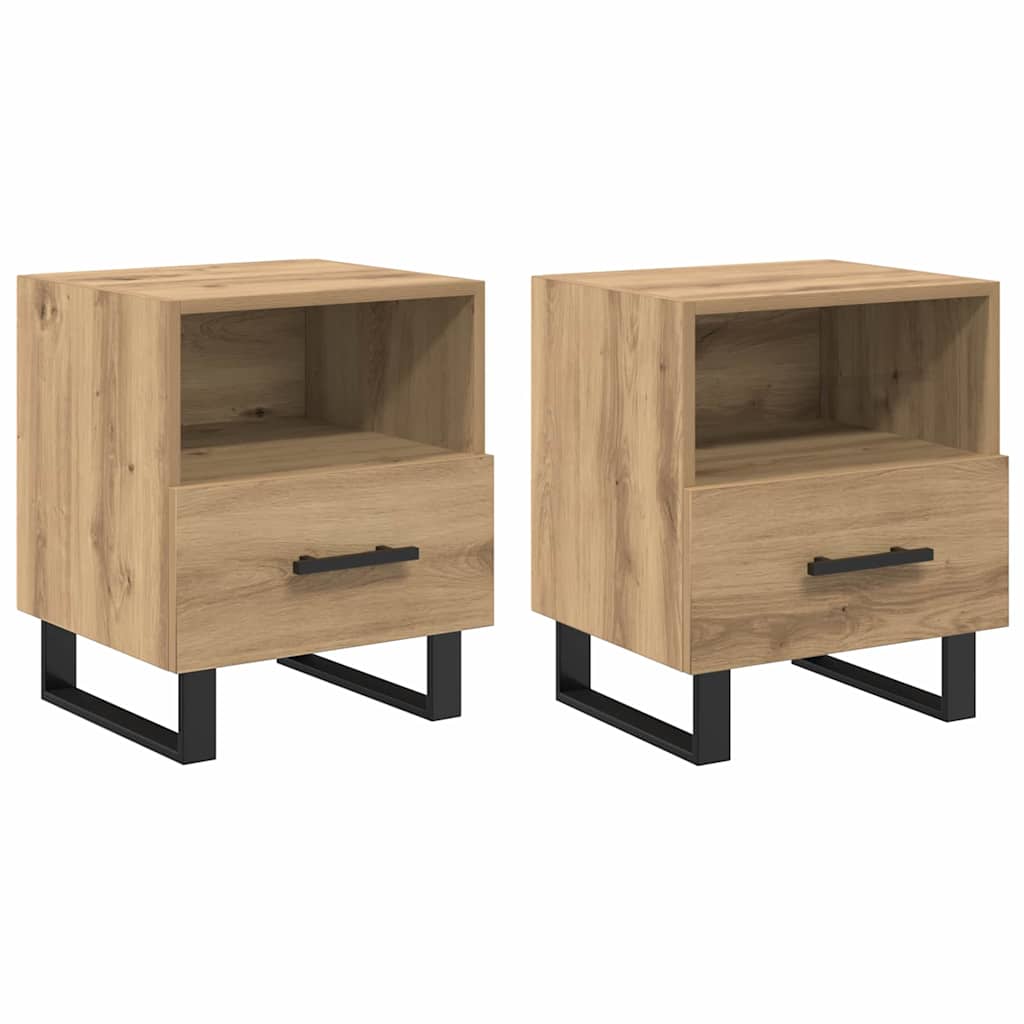 Armario de Noche 2 pcs Roble artesanal 40 x 35 x 47,5 cm
