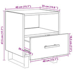 Armario de Noche 2 pcs Roble artesanal 40 x 35 x 47,5 cm