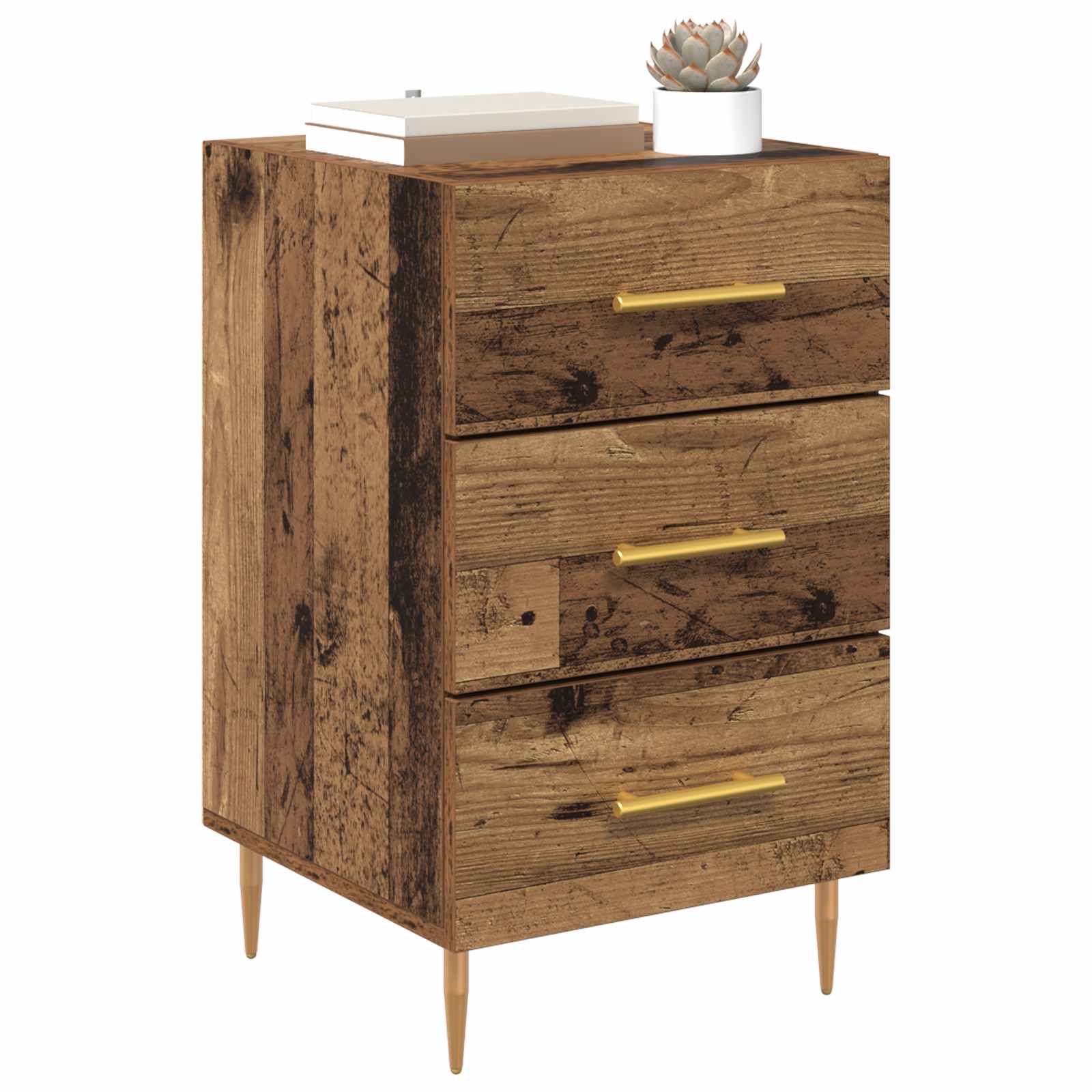 Armario de Noche con cajón Madera vieja 40 x 40 x 66 cm