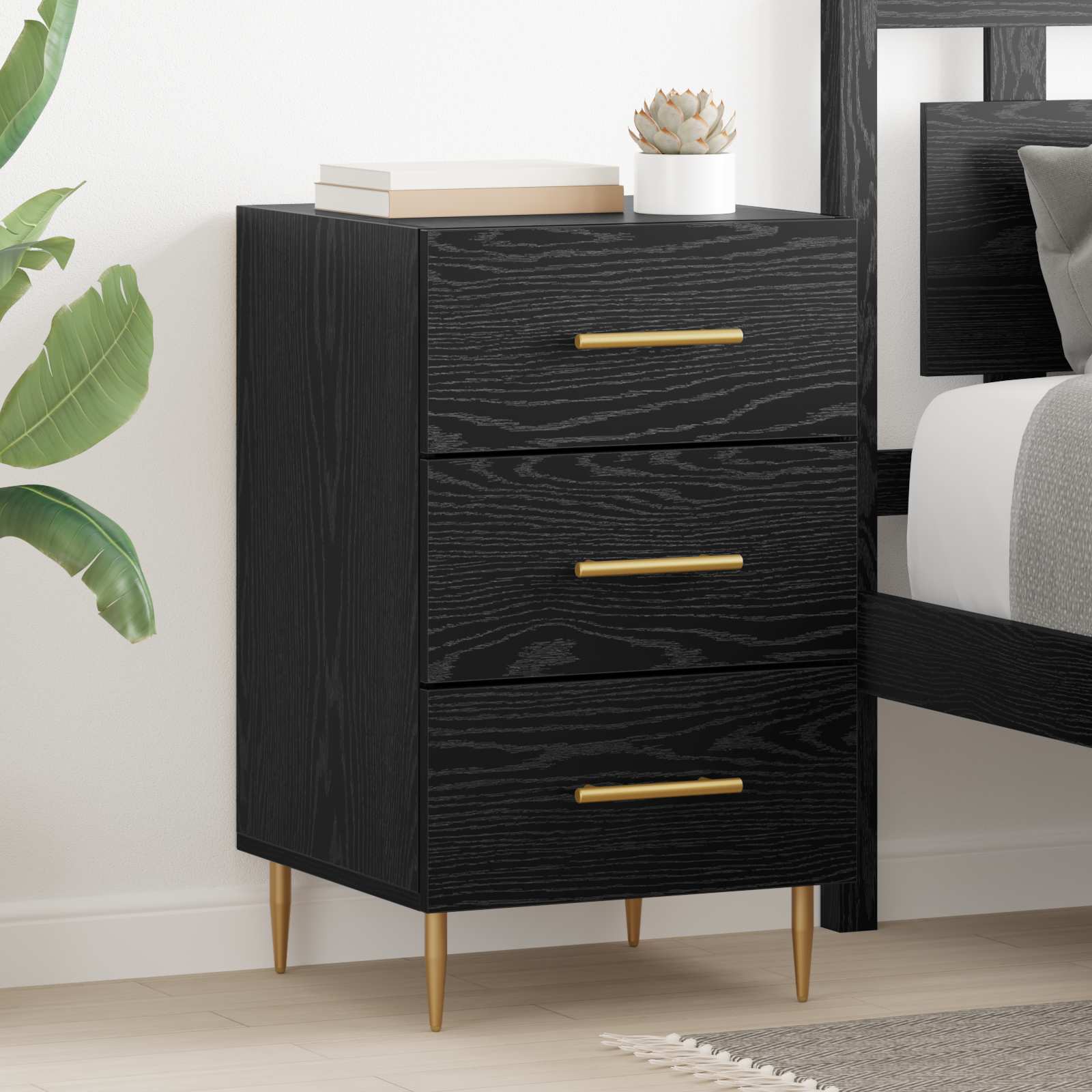 Nightstand with drawer Old wood 40 x 40 x 66 cm