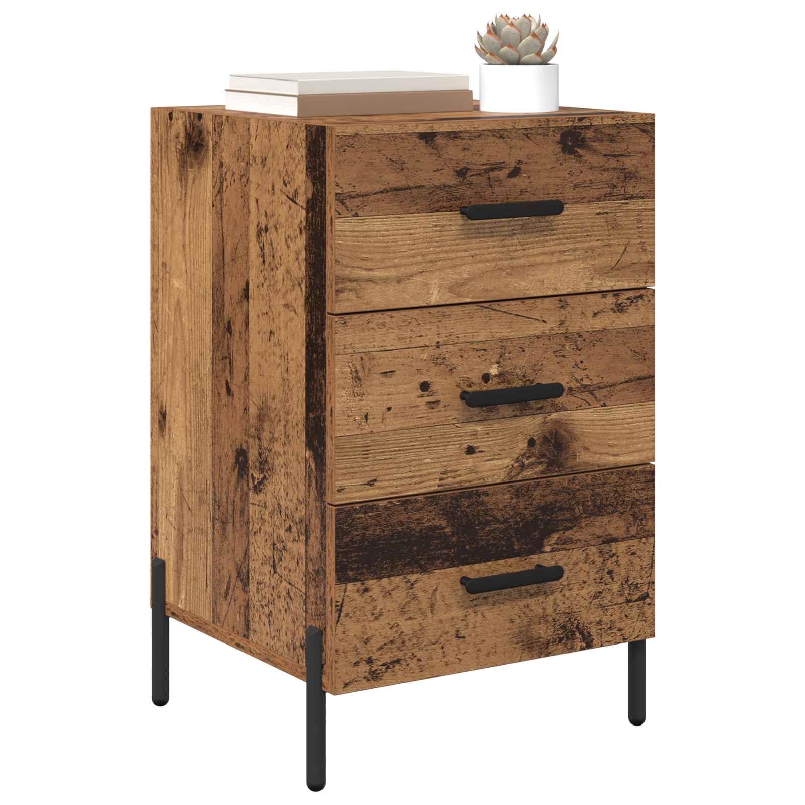 Armario de Noche con cajón Madera vieja 40 x 40 x 66 cm