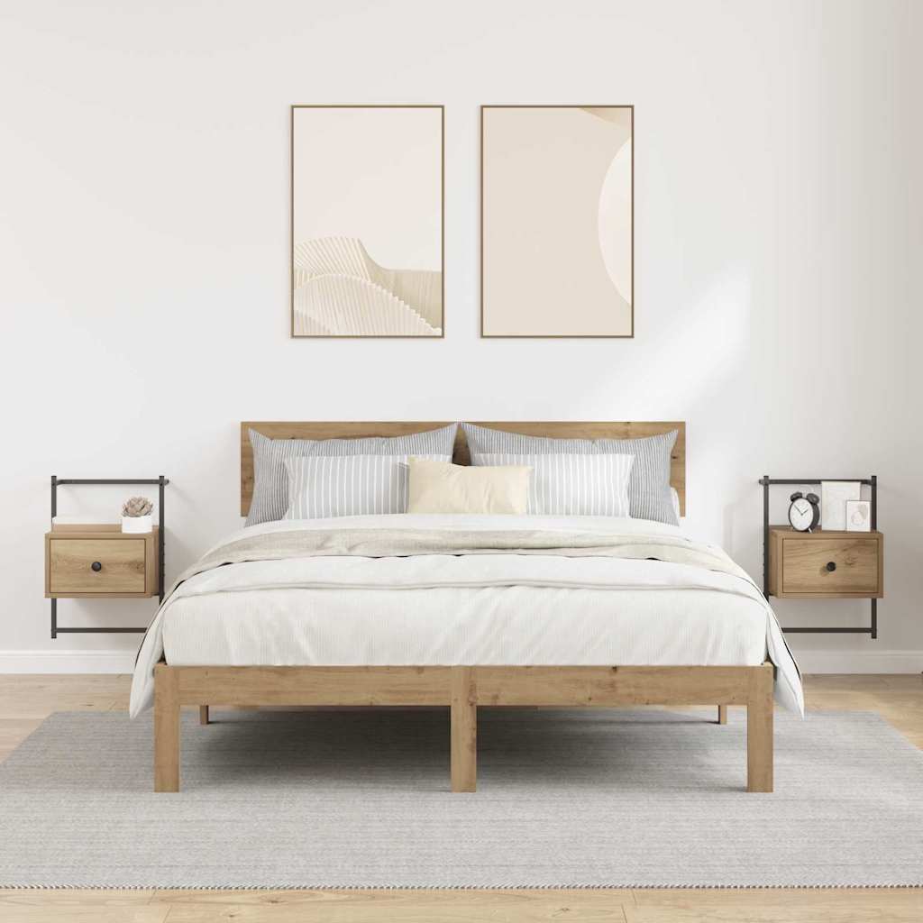 Armario de Noche 2 pcs Roble artesanal 35 x 30 x 51 cm