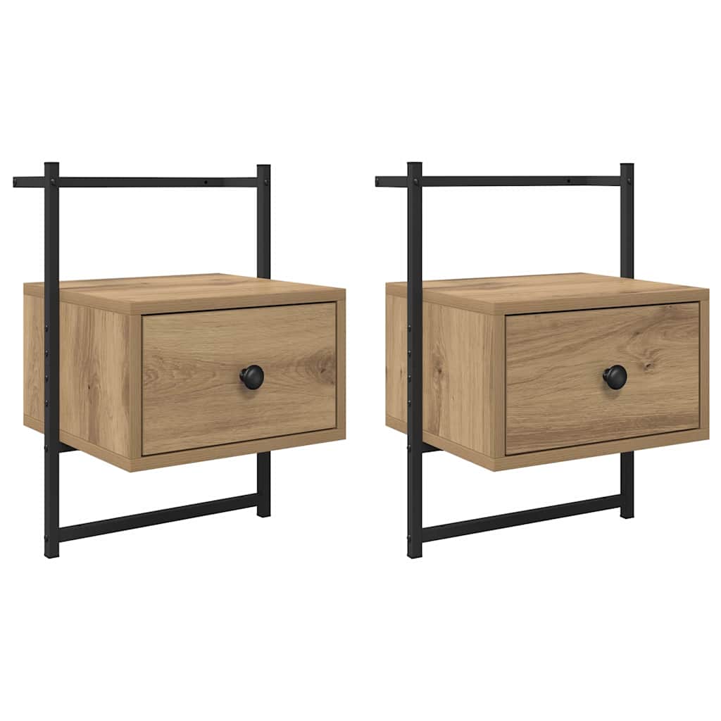 Armario de Noche 2 pcs Roble artesanal 35 x 30 x 51 cm