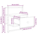 Armario de Noche 2 pcs Roble artesanal 35 x 30 x 51 cm