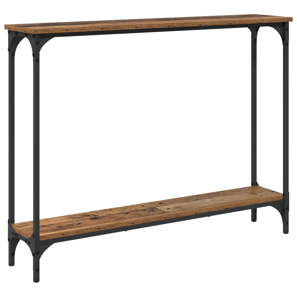 Mesa Consola con estante Madera envejecida 100 x 22,5 x 75 cm