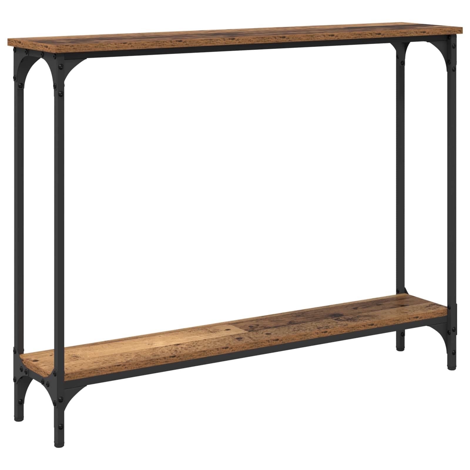 Mesa Consola con estante Madera envejecida 100 x 22,5 x 75 cm