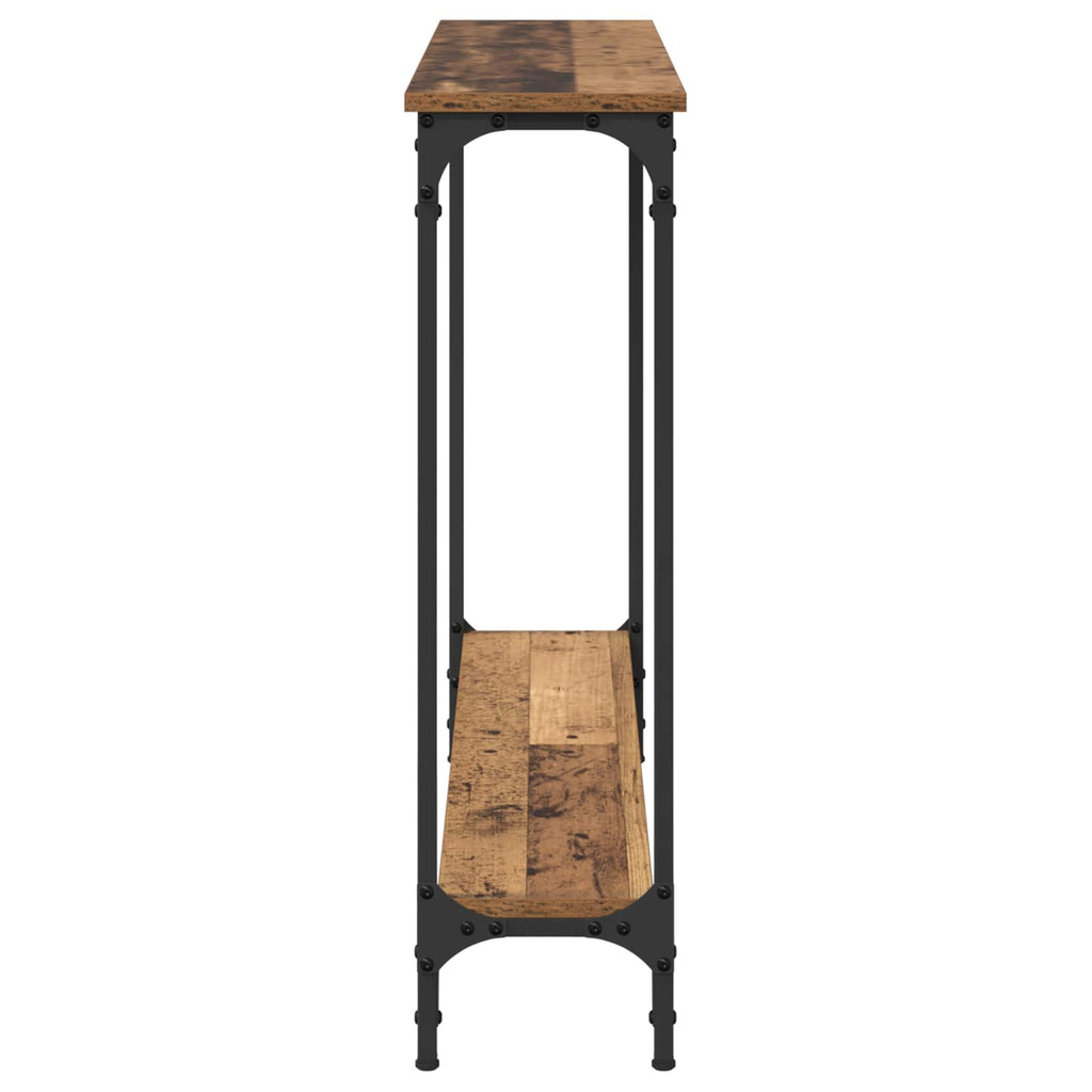 Mesa Consola con estante Madera envejecida 100 x 22,5 x 75 cm