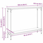 Mesa Consola con estante Madera envejecida 100 x 22,5 x 75 cm