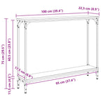 Mesa Consola con estante Madera envejecida 100 x 22,5 x 75 cm