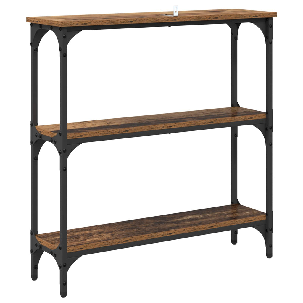 Mesa Consola con estante Madera vieja 75 x 22,5 x 75 cm