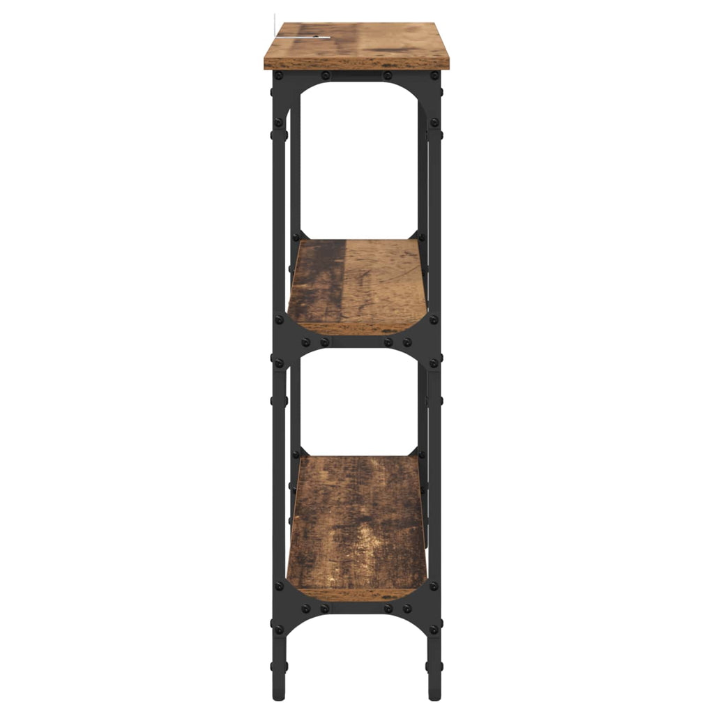 Mesa Consola con estante Madera vieja 75 x 22,5 x 75 cm