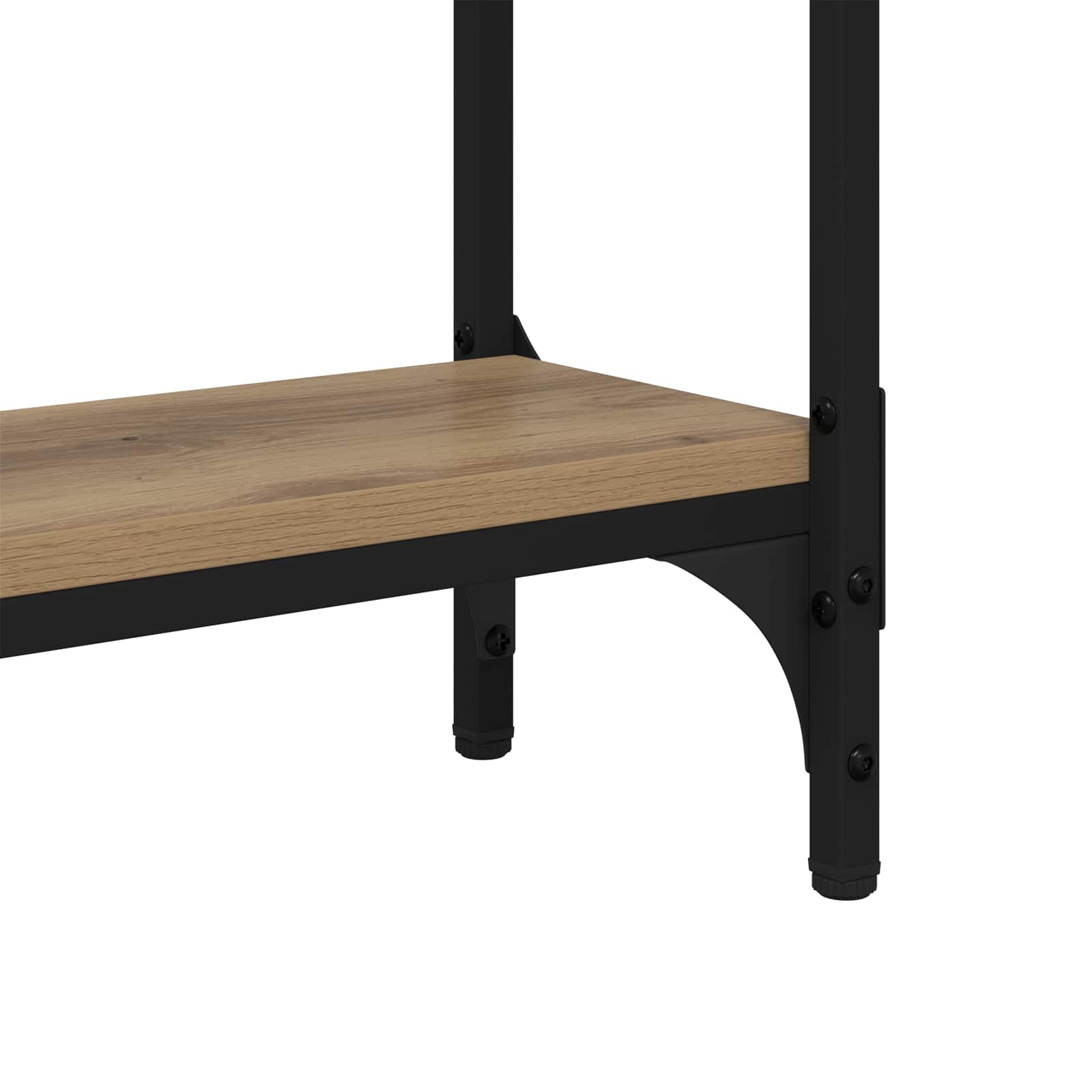Mesa Consola con estante Roble artesanal 75 x 22,5 x 75 cm