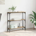 Mesa Consola con estante Roble artesanal 75 x 22,5 x 75 cm