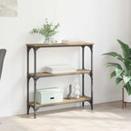 Mesa Consola con estante Roble artesanal 75 x 22,5 x 75 cm